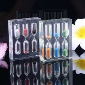 Acryl Sandtimers 3/4/5min Sand Timer voor kinderen kleurrijke zandloper Home Decor Sandglass Verjaardag Xmas Gift Crystal